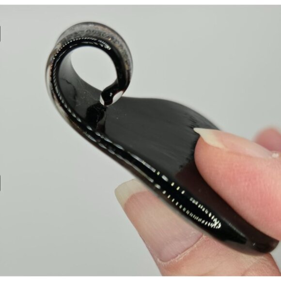 Handcrafted Murano Style Glass Pendant Swirling Bronze & Silver Art Jewelry Stat - Picture 3 of 5